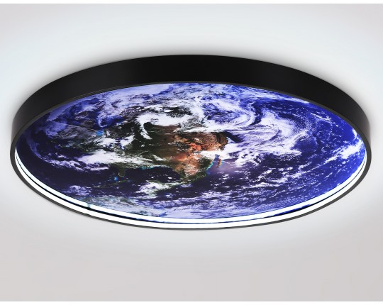  Настенно-потолочный светодиодный светильник FW11136 BK черный 50W LED 3000-6400K D800*38