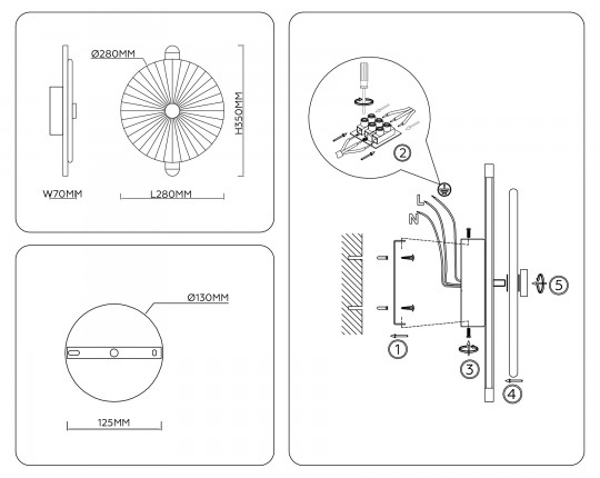  Настенный светодиодный светильник LH31141 СH/CL хром/прозрачный 13W 3000K 280*70*350