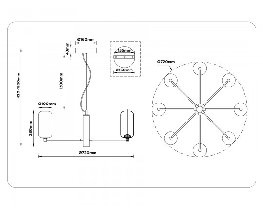  Подвесной светодиодный светильник LH11109/8 WH/FR белый/белый матовый 28W 3000K D720*280