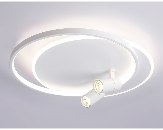  Настенно-потолочный светодиодный светильник с пультом FL51391/1+2 WH белый 3000K-6400K 65W 560*480*120 (ПДУ РАДИО 2.4G)