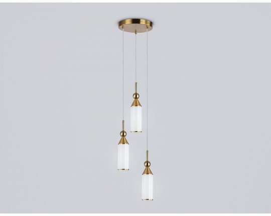 Подвесной светильник LH55272/3 BS/FR латунь/белый матовый E14 max 40W D230*1200