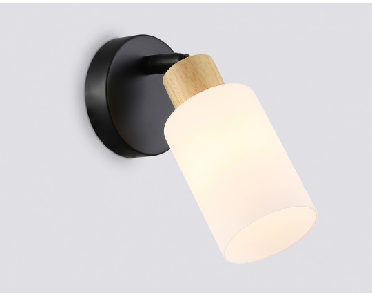  Настенно-потолочный спот в стиле лофт TR8720 BK/WD черный/дерево E14 max 60W 175*100*160