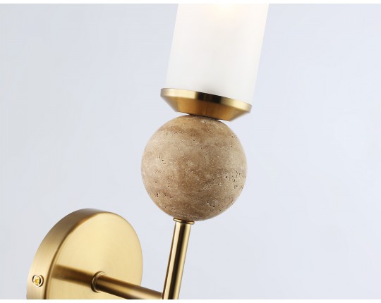  Настенный светильник с мрамором LH53254 BS/FR латунь/белый матовый E14 max 40W 110*100*400