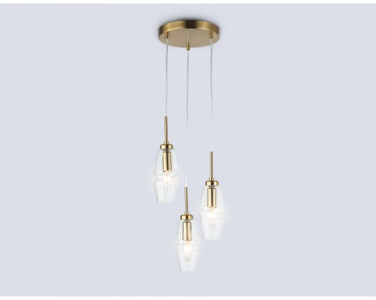  Подвесной светильник LH55210/3 BS/CL латунь/прозрачный E14*3 max 40W D240*470