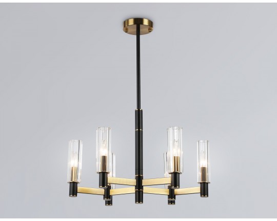  Люстра на штанге LH55511/6 BK/BS/CL черный/латунь/прозрачный E14*6 max 40W D570*760