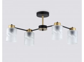  Люстра на штанге со стеклянными плафонами TR303324/4 BK/GD черный/золото E27/4 max 60W 650*290*270