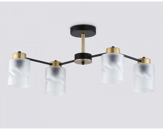  Люстра на штанге со стеклянными плафонами TR303324/4 BK/GD черный/золото E27/4 max 60W 650*290*270