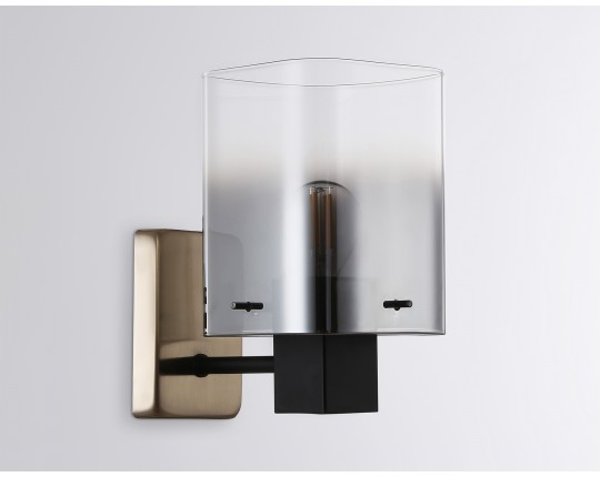  Настенный светильник LH57045 BK/DBS/SM черный/темная латунь/дымчатый E14 max 40W 195*110*185