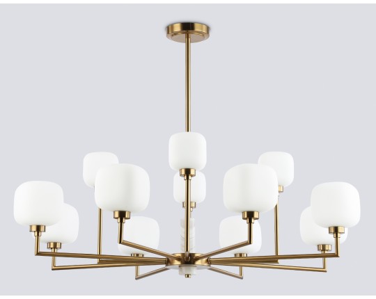  Люстра на штанге с мрамором LH53019/12 BS/FR латунь/белый матовый G9*12 max 40W D910*680