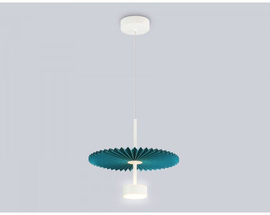  Подвесной светодиодный светильник LH72611 WH/GR белый/бирюзовый 6W 3000K D300*260-1770