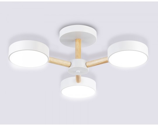  Подвесной светодиодный светильник с пультом FL4821/3 WH белый 3000K-6400K 40W D580*160 (ПДУ ИК)