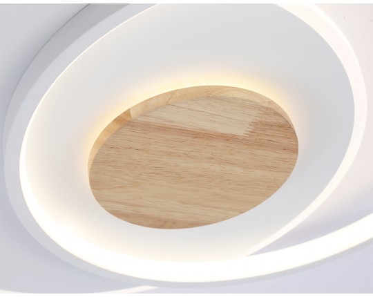  Светильник светодиодный потолочный FL4788 WH/WD белый/дерево 54W 3000-6000K 460*365*45 (без ПДУ)