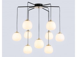  Светильник на штанге LH51001/6+3 SGD/BK/FR золотой песок/черный /белый матовый G9*9 max 28W D750*700