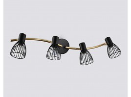  Настенно-потолочный спот в стиле лофт TR8662/4 BK/GD черный/золото E14/4 max 60W 760*100*170
