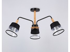  Подвесной светильник со сменной лампой TR4740/3 BK/LW черный/светлое дерево E27/3 max 40W D760*350