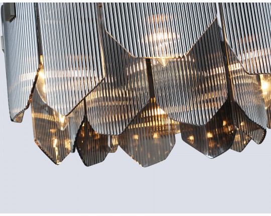  Подвесной светильник LH31201/6 SN/SM сатин никель/дымчатый E14*6 max 40W D510*270