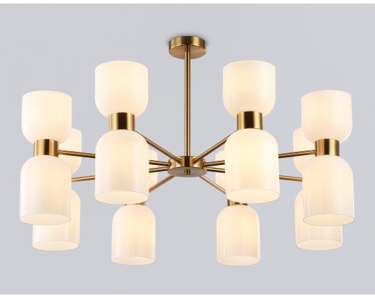  Люстра на штанге LH56095/16 BS/FR латунь/белый матовый E14*16 max 40W D860*510