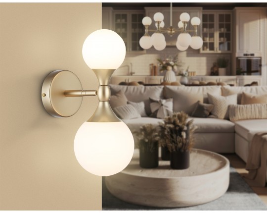  Настенный светильник со сменной лампой LH51053/2 GD/FR золото/белый матовый G9*2 max 28W 120*195*300