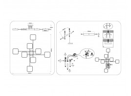  Люстра светодиодная на штанге FL516348/8 BK/GD черный/золото 144W 3000-6000K 1060*1060*150 (без ПДУ)
