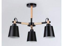  Подвесная люстра TR82206/3 BK/LW черный/светлое дерево E27/3 max 40W D560*430