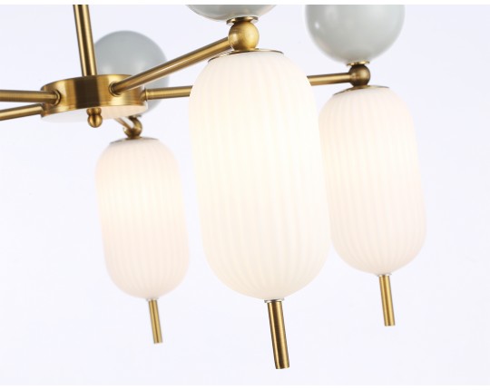  Светильник на штанге LH53104/5 BS/GR/FR латунь/серый/белый матовый G9*5 max 28W D650*750