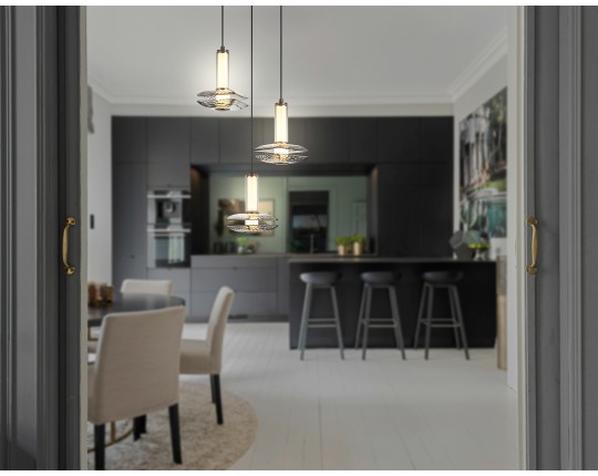  Подвесной светодиодный светильник LH31012/3 GR/SM серый/дымчатый 35W 3000K D450*1790