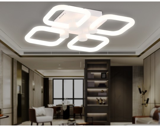  Потолочный светодиодный светильник с пультом FA3819/4 WH белый 3000K-6400K 67W 380*380*90 (ПДУ ИК)