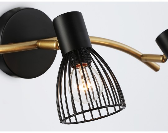  Настенно-потолочный спот в стиле лофт TR8661/3 BK/GD черный/золото E14/3 max 60W 550*100*170