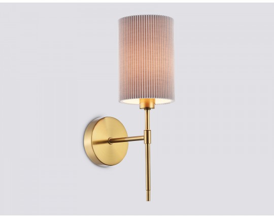  Настенный светильник с абажуром LH72385 BS/GR латунь/серый E14 max 40W 190*110*340