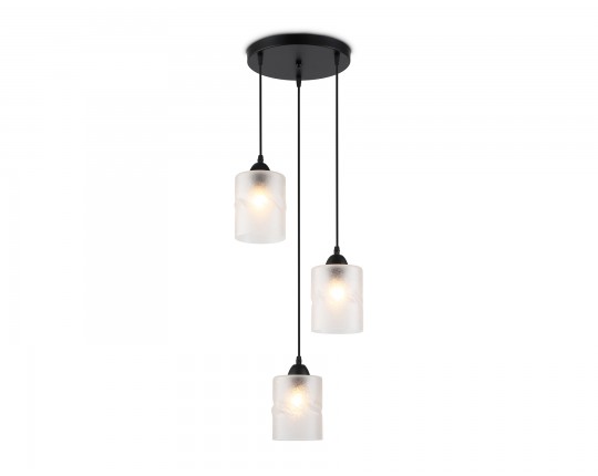  Светильник подвесной со стеклянными плафонами TR3410/3 BK черный E27/3 max 60W D330*1000