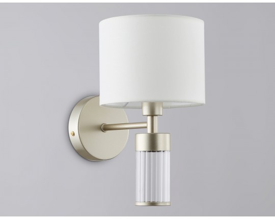  Настенный светильник с абажуром LH71305 CGD/WH золото/белый E14 max 40W 220*150*260