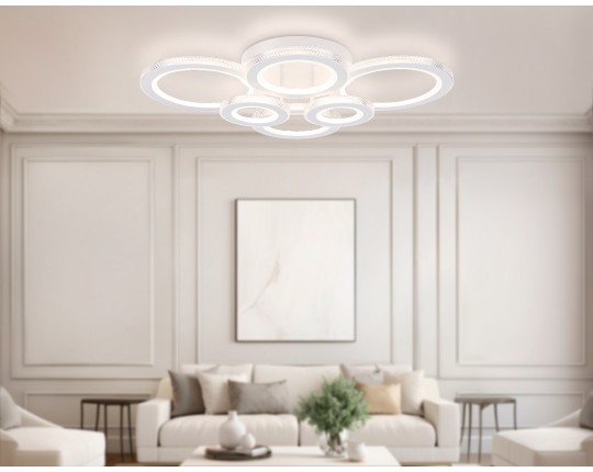  Потолочный светодиодный светильник с пультом FA8874/4+2 WH белый 3000K-6400K 76W 800*570*165 (ПДУ ИК)