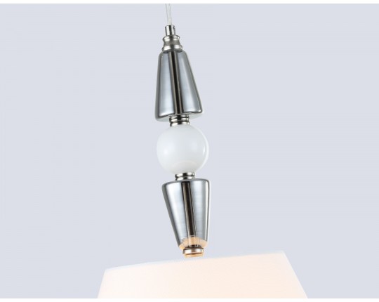  Подвесная люстра с абажуром LH75250 SN/FR сатин никель/белый матовый E27 max 60W D360*500