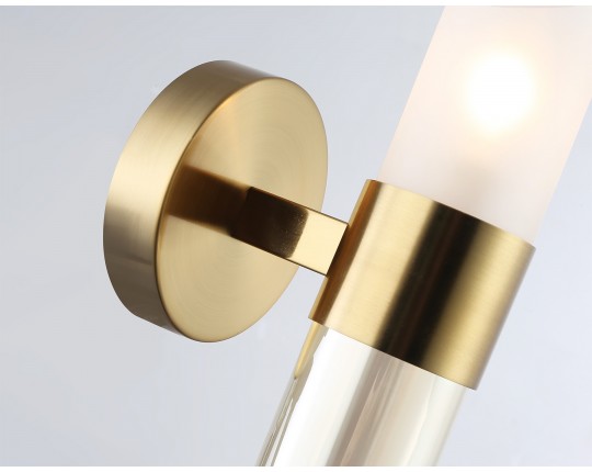  Настенный светильник LH55116 BS/FR/TI латунь/белый матовый/янтарь E14 max 40W 130*100*225