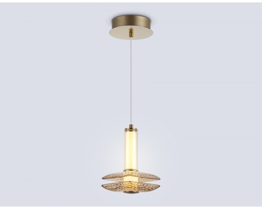  Подвесной светодиодный светильник LH31001 BS/TI латунь/янтарь 10W 3000K 150*150*240