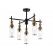  Люстра на штанге LH55256/5 BK/BS/CL черный/латунь/прозрачный E14*5 max 40W D520*520