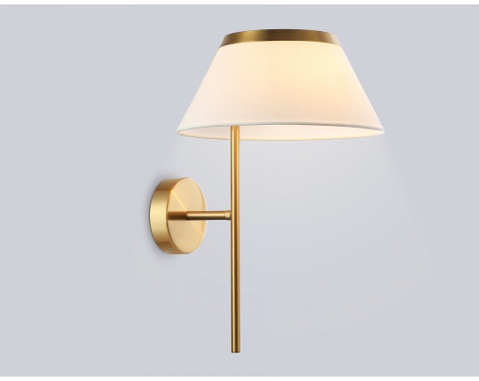  Настенный светильник с абажуром LH72475 BS/WH латунь/белый Е14 max 40W 300*260*400