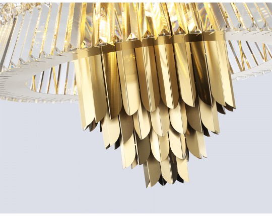  Подвесная люстра с хрусталем LH41023/18 BS/CL латунь/прозрачный E14*18 max 40W D700*750