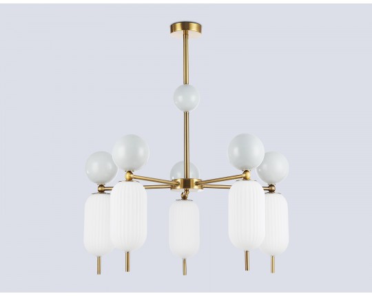  Светильник на штанге LH53104/5 BS/GR/FR латунь/серый/белый матовый G9*5 max 28W D650*750