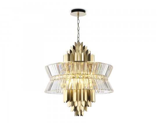  Подвесная люстра с хрусталем LH41023/18 BS/CL латунь/прозрачный E14*18 max 40W D700*750