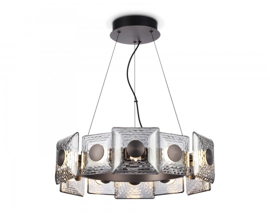  Подвесная светодиодная люстра LH31024 GR/SM серый/дымчатый 56W 3000K D570*150