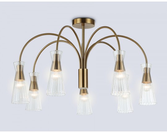  Люстра на штанге LH55703/7 BS/CL латунь/прозрачный E14*7 max 40W D745*460