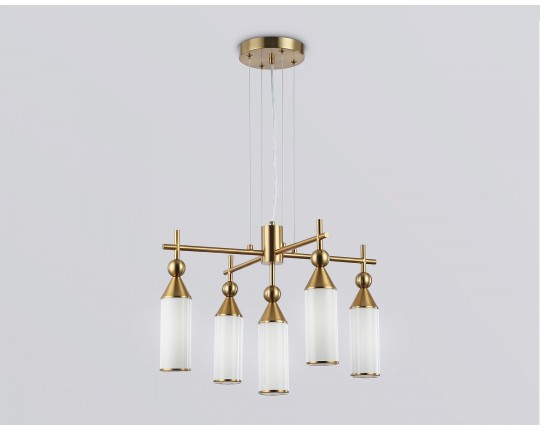  Подвесная люстра LH55276/5 BS/FR латунь/белый матовый E14*5 max 40W D520*1390