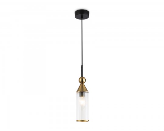  Подвесной светильник LH55251 BK/BS/CL черный/латунь/прозрачный E14 max 40W D65*1500