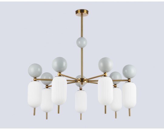  Светильник на штанге LH53106/7 BS/GR/FR латунь/серый/белый матовый G9*7 max 28W D800*800