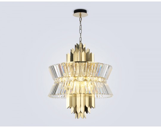  Подвесная люстра с хрусталем LH41017/12 BS/CL латунь/прозрачный E14*12 max 40W D560*660