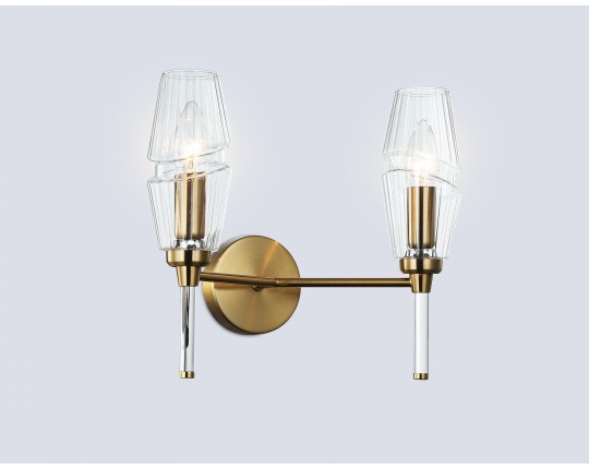  Настенный светильник LH55206/2 BS/CL латунь/прозрачный E14*2 max 40W 330*170*280