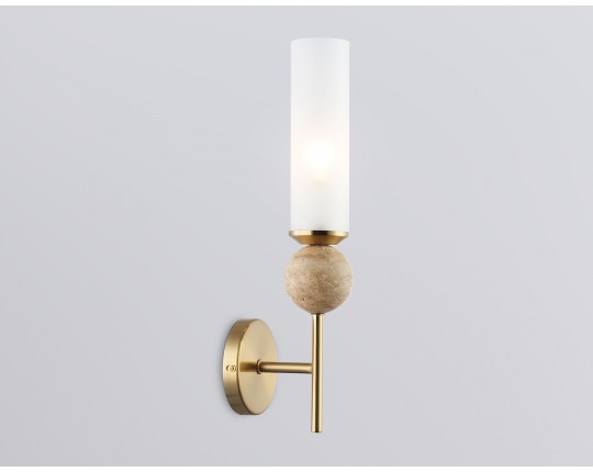  Настенный светильник с мрамором LH53254 BS/FR латунь/белый матовый E14 max 40W 110*100*400