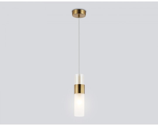  Подвесной светильник LH55111 BS/FR/TI латунь/белый матовый/янтарь E14 max 40W D55*1500