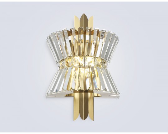  Настенный светильник с хрусталем LH41029/2 BS/CL латунь/прозрачный E14*2 max 40W 310*180*460